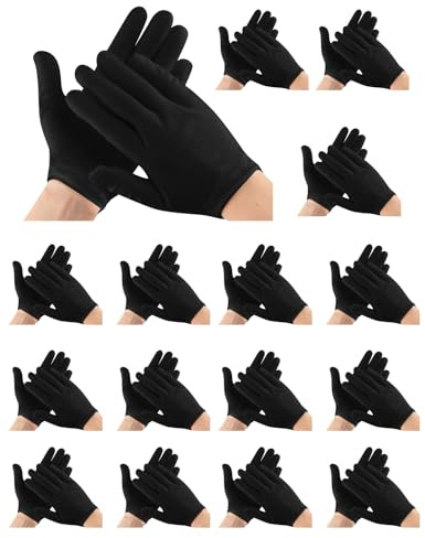 16 Paar Handschuhe Reine Baumwolle, Sichere Arbeitshandschuhe, Care Baumwollhandschuhe, Bequem Und Atmungsaktiv, Zur Dehnen Des Innenhands, Zur Untersuchung Und Behandlung Von Handschuhen (Schwarz)