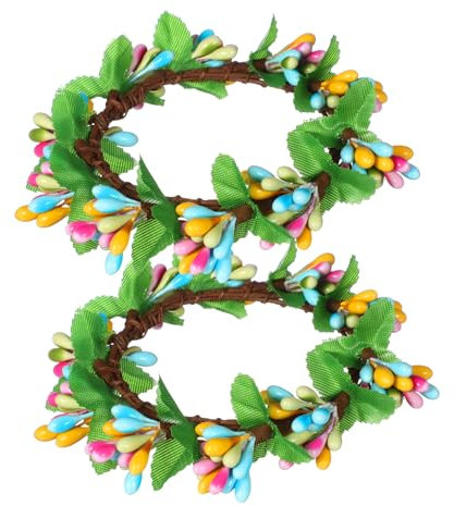 MAGICLULU 3 Sätze Osterkranz Kleine Dekorative Kerzenringe Spitzkerze Verkaufsstand Tür Kunstpflanze Kunstplflanze Gefälschter Frühlingskranz Ostern Hängender Kranz Bastelpapier 2 Stück * 3