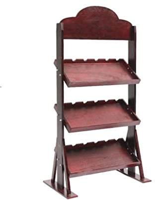 YQYQMZDP Flaschenregal Weinregal Flaschenregal Massivholz 3-stufiger Flaschenregal-Organizer 18 Flaschen Schaufensterregal Kreative europäische Ornamente Zuhause für Küchenbar (Farbe: B)