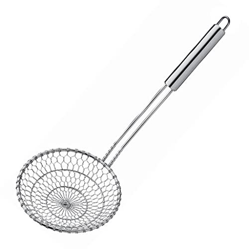 QXSJEDYCH Cuchara de espumadera duradera, filtro de malla de acero inoxidable for cocina, cocinar y freír pasta, colador potente, utensilio for freír, espumadera profesional Skimmer