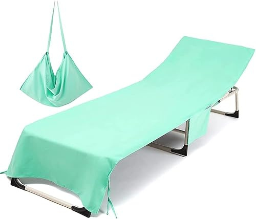 Xlabor Housse de protection en microfibre - Séchage rapide - Serviette de plage - Pour chaise de jardin, chaise longue - Menthe