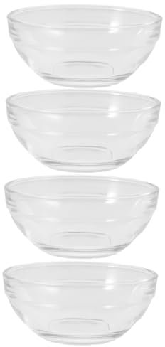 PRETYZOOM 4 Pièces Mini-bol En Verre Bols Pour Trempettes Plats à Tremper Dans L'huile Pour Le Petits Bols à Condiments Gobelets à Sauce Bol De Trempette Transparent Un Verre