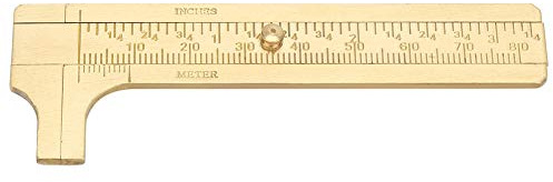 Mini calibro a corsoio Kuuleyn a doppia scala, calibro scorrevole portatile in ottone, strumento di misurazione con righello, righello tascabile scorrevole in metallo a doppia (-GS19259-01)