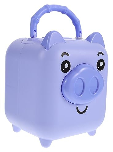 HONITANO Hucha De Cerdito con Cerradura para Niño Niña Decoración del Hogar Banco De Ahorro Portátil Contenedor Compacto para Monedas Juguete Educativo para Fomentar El Ahorro Infantil