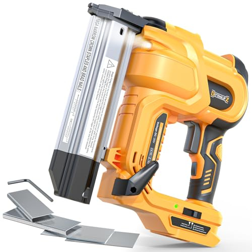DIYtoolifz 18GA Cordless 2 Brad Nailer Compatible with DeWalt 20V (Tool Only), 2-in-1 Nail & Staple Gun, Tool-Free Jam, Adjustable Depth, 2 Modes with 400 Nails/Staples for Woodworking,Trim,Carpentry