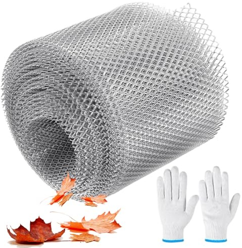 YNNHUDEEP Protection de gouttière - 12,7 cm x 600 cm - Grille de protection pour gouttières - En aluminium - Pour bricolage et bricolage