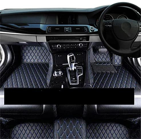 Golvfoder för bilar För VW För Sharan 7N 7seat 2010-2022 Bilgolvmattor Auto Läder Golvmattor Mattor Inredningsdelar Biltillbehör Antislipmatta(RHD Black Blue)