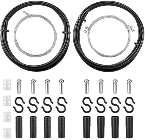 Kit Cavi Freno e Cambio Universale per Bici, Set Completo di Riparazione con Guaine per Cavi Freno e Cambio, Cavi Interni, Fondelli e O-Ring, Kit Riparazione Bici per MTB, Bici da Strada, E-Bike
