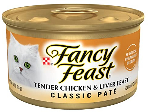 Purina Fancy Feast Tender Chicken and Liver Feast Classic Grain Free Wet Cat Food Pate - (Pack of 24) 3 oz. Cans