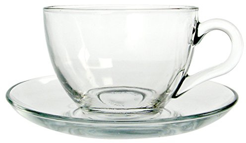 Pasabahce Basic Service à Thé avec Assiettes, Verre, Transparent, 12 Pièces