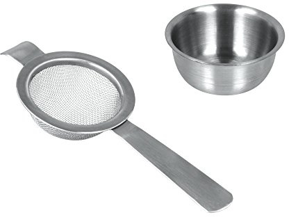 Metaltex 253803010 Colador de té con Estante, 2 Unidades, INOX/Acero Inoxidable, Plata, 2,7 x 9,5 x 22,6 cm