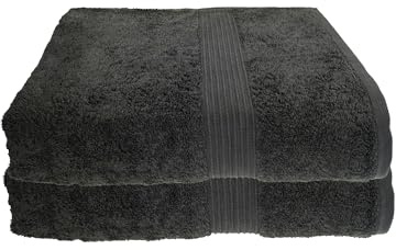 Julie Julsen 2er Pack Saunatücher vielen Farben Reine Baumwolle Qualität 500 GSM Strandtuch Anthrazit 80 x 200 cm