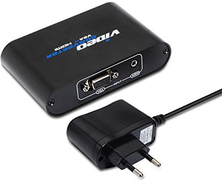 AISENS A115 – 0083 – Convertitore SVGA + Audio a HDMI con Alimentazione e Jack 3.5, Colore: Nero