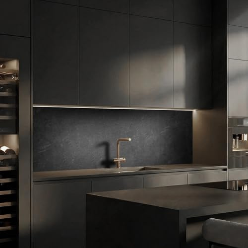 Dedeco Küchenrückwand Motiv: Beton V2, 3mm Acrylglas als Spritzschutz für die Küchenwand Wandschutz Dekowand wasserfest, 3D-Effekt, alle Untergründe, 240 x 60 cm