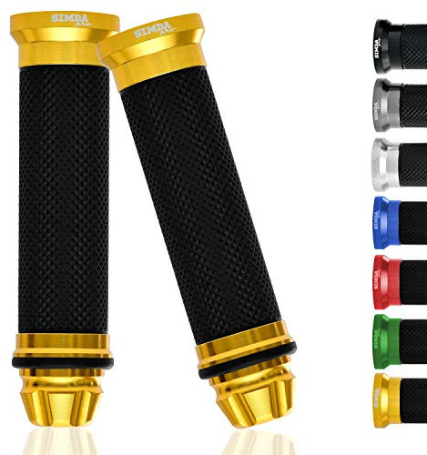 Manopole universali per moto 22 mm – 24 mm per scooter ciclomotori di alta qualità antiscivolo in gomma di alta qualità in alluminio CNC design premium…