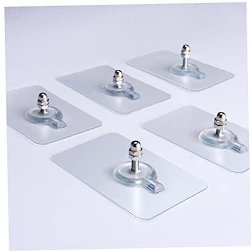 Nuevo PVC fuerte adhesivo clavos de pared cartel sin fisuras gancho de pared impermeable duraderas duraderas transparente cocina tornillo tornillo colgador 5pcs