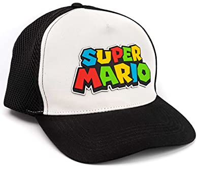 Super Mario Nintendo Cap Boys Enfants Blanc Noir Taille Snapback Taille Unique