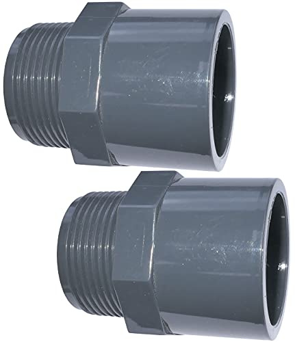 AERZETIX - C51951 - Juego de 2 racores de presión/reductores dobles - para encolar Ø40mm y Ø50mm - rosca macho 1 1/4 - en plástico - PN 16 - conector para tubos