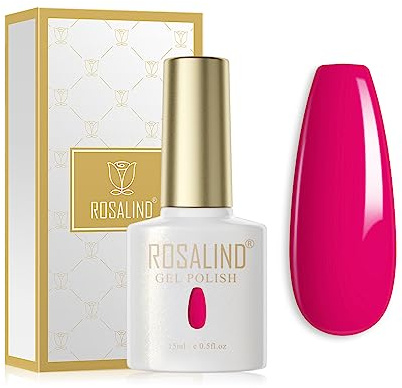 ROSALIND Smalti Semipermanenti per Unghie Rosa Neon Colori 15ML