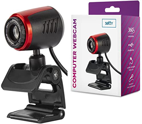 FOREVER Setty Webcam Micro pour Travail à Distance, Conférences, Enseignement à Distance, Réunions en Ligne 360°, Skype, Zoom, Teams, Caméra pour PC, Ordinateur Portable
