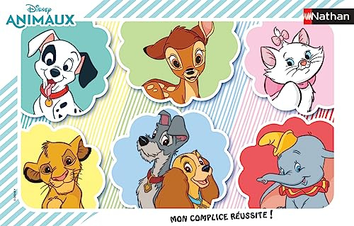 Puzle Infantil Nathan, Marco de 15 Piezas, Retratos de Animales de Disney, niña o niño a Partir de 3 años, Rompecabezas, cartón Grueso y Duradero, Animales, 86145