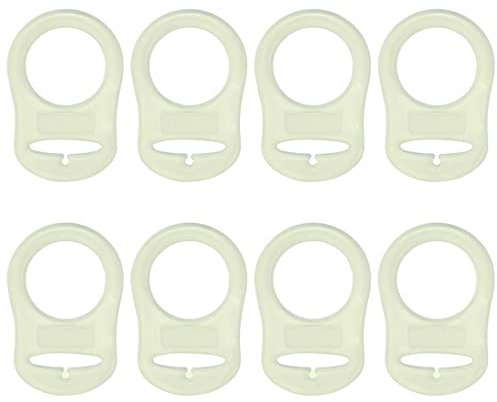 8 Stück Klarer Silikon-Knopfring Gefälschter Schnullerclip-Halter, Baby-Schnullerring-Adapter Silikon-Schnullerclip-Kette Klare Knopfschnallenhalterung, um ein Herausfallen zu verhindern