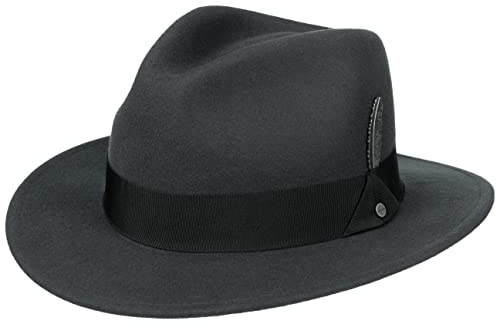 Stetson Vencaster Traveller Wollhut Einfarbiger Wasserabweisender Outdoorhut Unisex Frühling bis Winter dunkelgrau XL (60-61 cm)