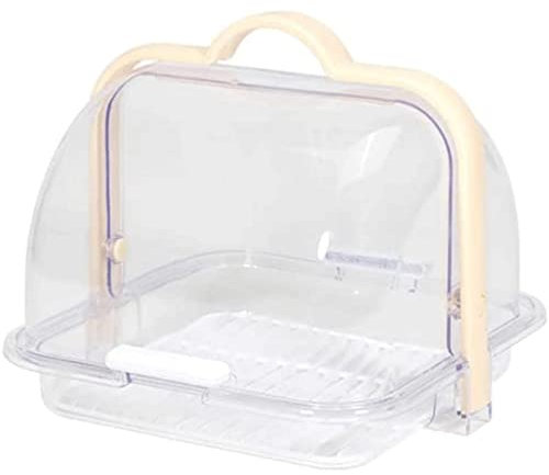 ABGRC Cocina Panera Panera de plástico Transparente, panera con Tapa Enrollable, panera con asa portátil, panera Multifuncional Decoración