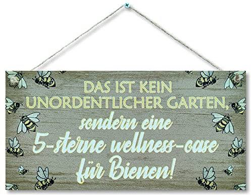 CARISPIBET Das ist kein unordentlicher Garten dekoratives Hausschild Hofschild Hausdeko für den Garten Hauswanddeko 15x30cm