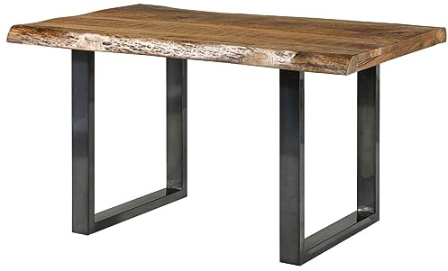 MASSIVMOEBEL24.DE Esstisch Mango Natur lackiert Freeform | 160x90x77 cm (BxTxH) 50 kg Modern zerlegt vollmassiv