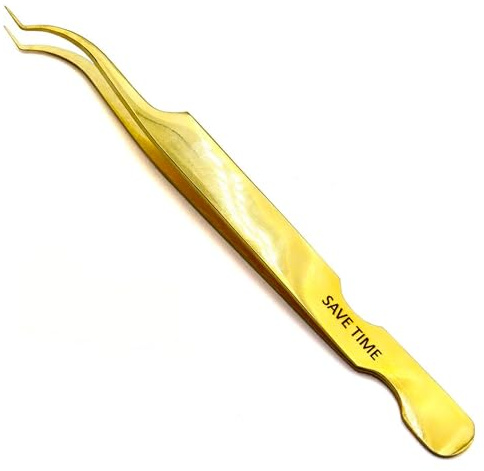 LLBA Wimpernpinzette, professionelles Werkzeug zum Auftragen von falschen Wimpern, verschiedene Formen und Zwecke, rutschfeste Pinzette für Volumen, Isolierung und klassische Wimpern (Gold, spart Zeit