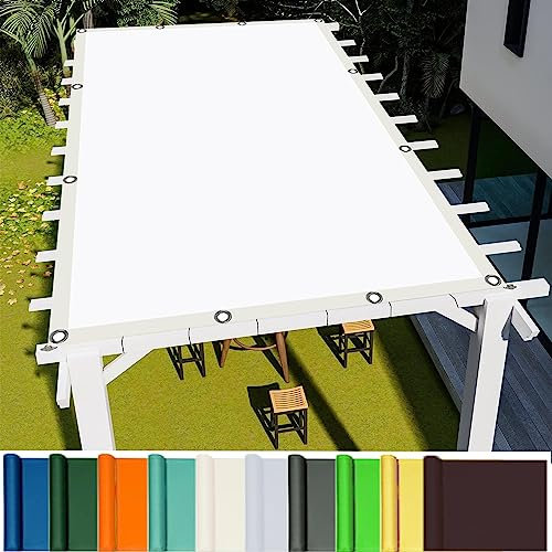 Filet dombrage Rectangle 1.4 x 5 m Polyester avec Protection UV Voile d'Ombrage Toile d Ombrage avec Oeillets pour Terrasse Jardin Extérieur Patio Piscine Jardin, Blanc