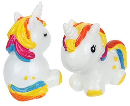 GANAZONO 2st Einhorn-schmuck Fliegendes Mythisches Tiermodell Trollpuppen Pegasus-Figuren Kleines Terrarium Tierische Rasenverzierungen Mini-Figuren Glas Harz Tierisches
