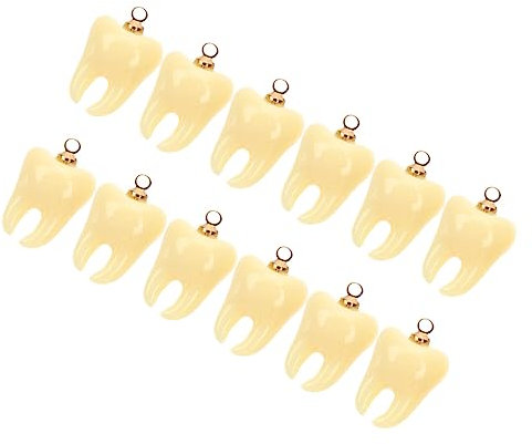 Ciieeo 12stücke Teiliges Resin Zahnmotive Zum Basteln Hängende Diy Charms Für Armband Halskette Und Schlüsselanhänger Kreative Zahn-anhänger Für Schmuckherstellung Leicht Anzubringen Deko