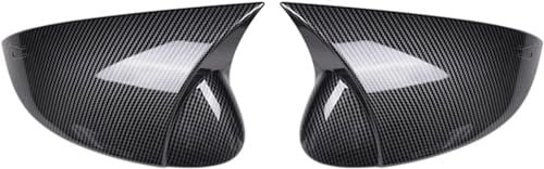 TUBIC Seitenspiegelkappen Auto für Golf 8 MK8 2021 2022, Außen Links Und Rechts Außenspiegel Gehäuse Rahmen,Auto-Spiegelkappen, 1 Pair Carbon Fiber