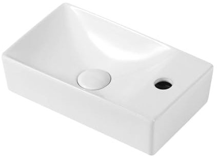 Design Waschtisch Gästebad Kleines Washbecken Handwaschbecken Hahnloch Rechts