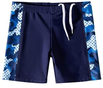 Maillot de Bain Enfant Garcon, Short de Bain Garcon, Boxer de Bain 1 Pièce (FR/ES, Âge, 8 Ans, 9 Ans, Taille Normale, Bleu)