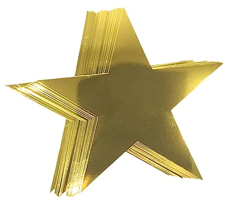 Cabilock 12 Piezas De Accesorios De Estrella De Cinco Puntas Recortes De Estrellas De Papel Estrellas Doradas Decoración Colgante De Fiesta Decoración De Pared De Fiesta Decoración De