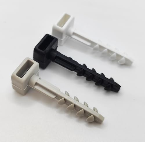 Gabex® 100 hasta 1000 clavos para tacos de 6 x 40 mm, para bridas de hasta 9 mm de ancho (1000 unidades, color blanco)