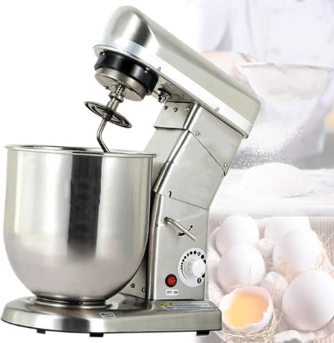 Quixnova Stand Mixer for Baking, Electric Kitchen Mixer with Beater, Dough Hook and Whisk, Household Food Mixer, 5L/10L Stainless Steel Mixing Bowl, 3-Speed Adjustable,5L