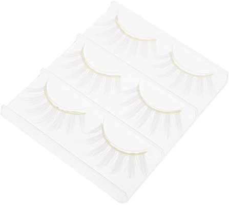 HONMEET 6pezzi Ciglia Finte Bianche Ciglia Artificiali Per Donna Kit Da Cosplay Per Occhi Affascinanti