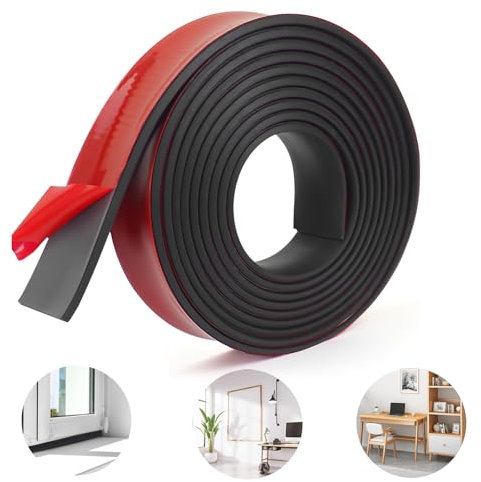 Bandes de Caoutchouc Autocollantes, Isolation Phonique Efficace, Protection du Sol, Antichoc (3m(L) x50mm(B) x1.5mm(D))