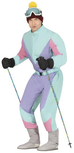 FIESTAS GUIRCA | Paar Multicolor Skistöcke (115 cm) - Sportzubehör für 90er Jahre Partys und Themenfeiern - Unisex für Erwachsene - Multicolor