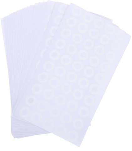 VILLCASE 1000piezas Pegatina Protectora Blanca Autoadhesiva Para Papel Refuerzo Para Carpetas Etiquetas Impermeables Escuela Pegatinas De Puntos Adhesivos Para