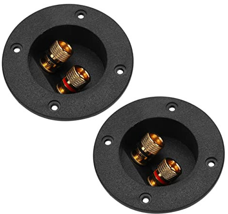 GAROZATION 2pcs Speaker Binding Post Terminal Box 2-way Junction Connector for Car Stereo and Home Audio Subwoofer, Black Diy Speaker Terminal Box Kit for Audio Enthusiasts