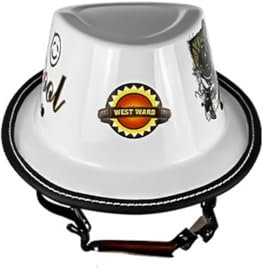 Capacete Motorrad Krempe Halbhelme für Motorrad Helm für Männer Ganzjahres Roller Motorrad Frauen Cowboy Hut Helm Leichtgewicht Abnehmbares Futter Retro ABS