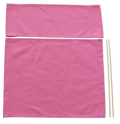 Regiestuhlbezug-Set, Ersatz-Sitzlehne mit 2 Holzstangen für Gartenmöbel (Rosa)