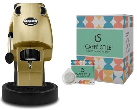 Caffè Stile Macchina da Caffè con 50 Cialde ese 44 mm - Modello Baby Frog Macchinetta a Cialde – Compatta 450W - con Funzione Stand-by e Serbatoio da 1.5L (Gold)