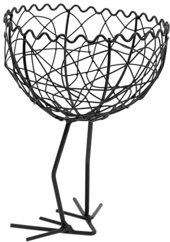 VINTORKY Panier de fruits tissés en fer corbeille de fruits panier à fruits Corbeille à œufs porte-fruits grille paniers de rangement bac à fruits corbeille à fruits en métal le fer Black