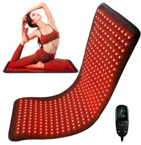 Esterilla De Terapia De Luz Roja Para El Cuerpo, 360 Led, Terapia De Luz Roja Con Luz Infrarroja Cercana De 660 Nm Y 850 Nm, Tiempo Y Brillo Ajustables, Para Molestias En La Espalda,Cintura Y Hombros
